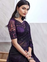 Royal Indigo Pattern Silk Saree